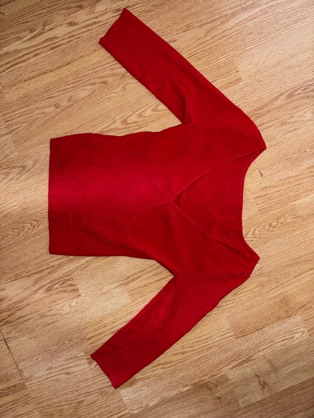 Vintage Red Fitted V-Neck Top